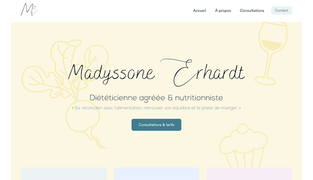 Site internet — Madyssone Erhardt
