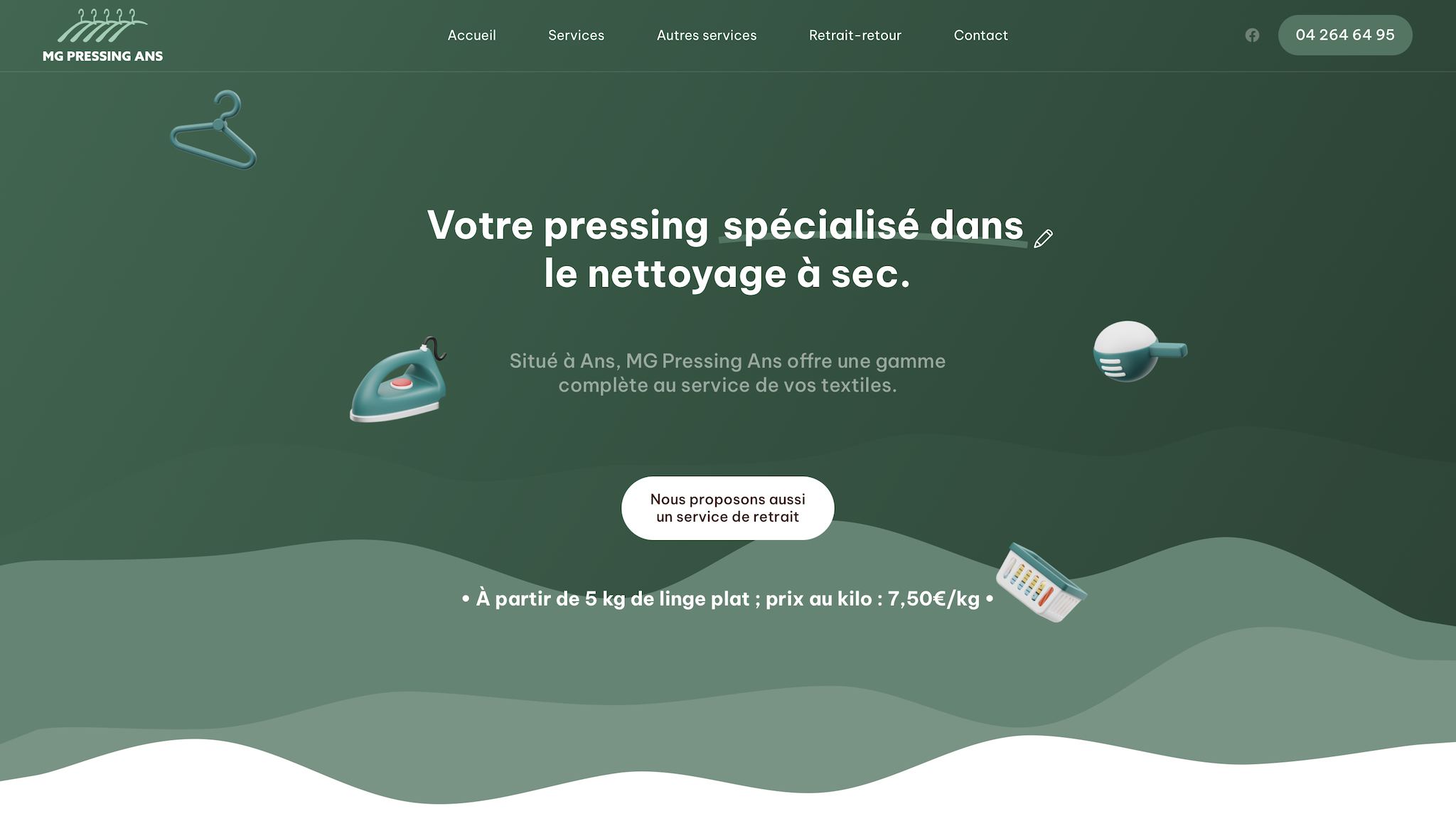 Site internet — MG Pressing Ans